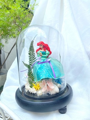 迪士尼公主永生花盅罩-小美人魚