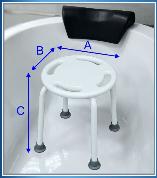 圓形洗澡椅-固定腳管