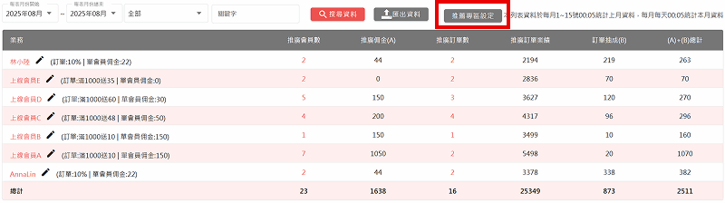 會員-業績列表03-設定 會員-業績列表03-設定