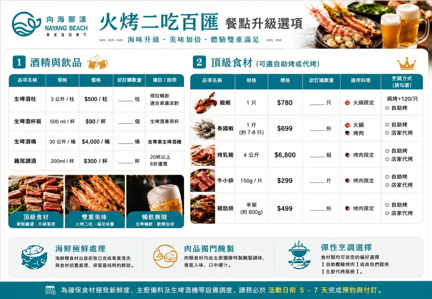 餐點升級選項