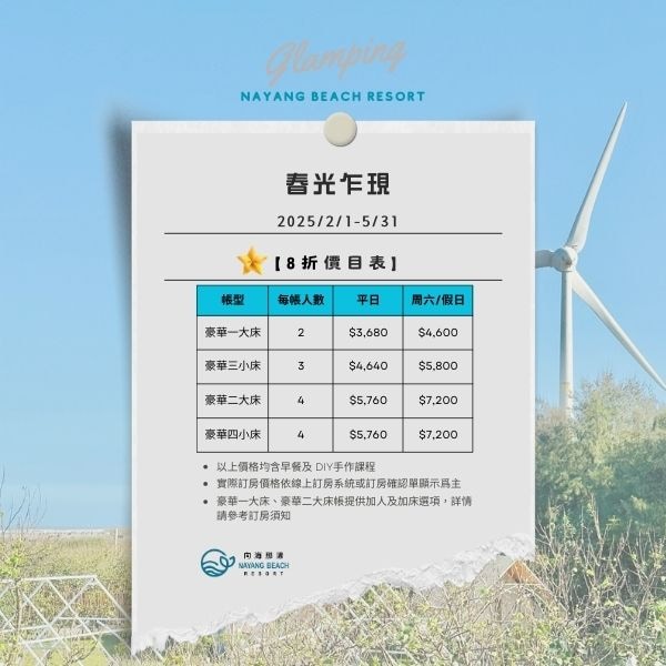 價格表
