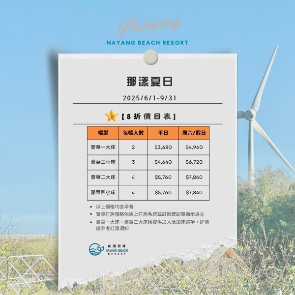 價格表