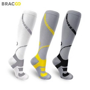 ★ BRACCO 奔酷 ★ LS72 運動及膝壓力襪 灰白 / 灰黃 / 灰黑