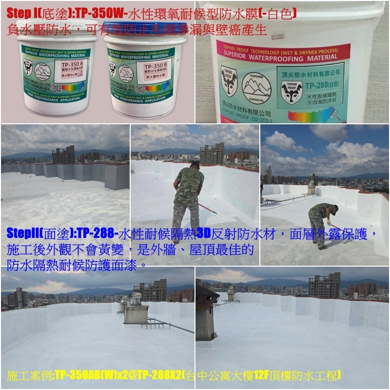 TP-350&TP-288頂樓防水工程的應用