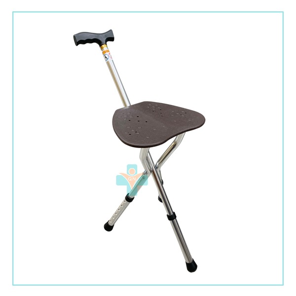 可收合手杖椅 收合拐杖椅 (高低可調) 手杖椅 鋁合金拐杖椅  FZK-2103