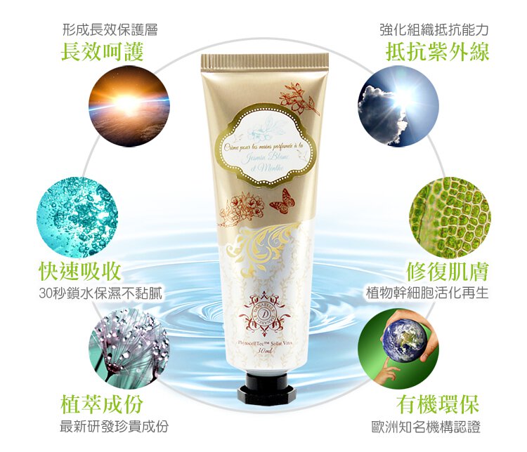 【清爽型】高效保濕香氛護手霜:白茉莉與薄荷