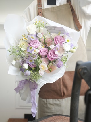 韓式紫色系花束第1張小圖