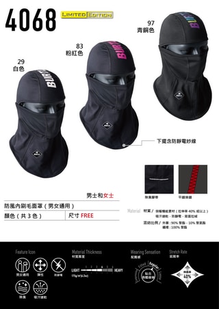 【Burtle】防風內刷毛面罩 4068.97第3張小圖
