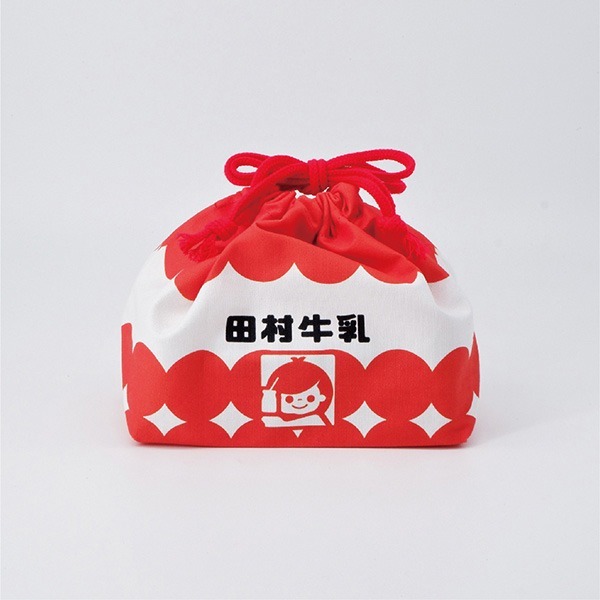 【昭和復古雜貨】田村牛乳 束口便當袋