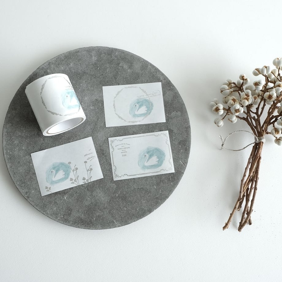 【YOHAKU】燙金捲狀便利貼 天鵝 RH-001