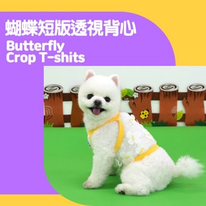 韓國【ParisDog】蝴蝶短版透視背心
