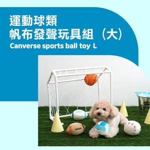 韓國【ParisDog】運動球類帆布發聲玩具組 (大) 款式隨機出貨