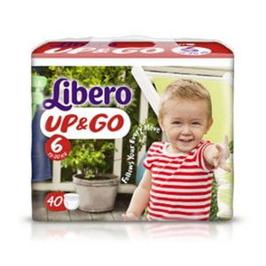 麗貝樂 Libero -敢動褲 嬰兒紙尿褲/尿布 6號(XL 13-20kg)40片x6包