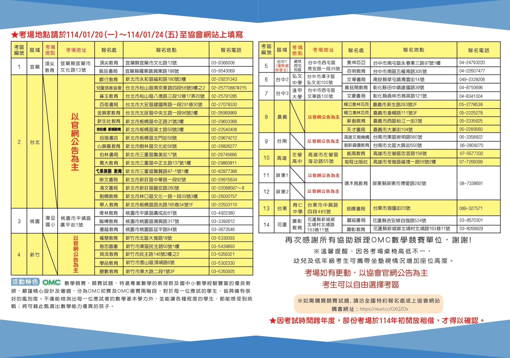 2025OMC簡章-考場